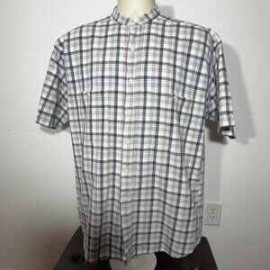Men's Cactus Plain Short Sleeve Button Up Shirt - Medium